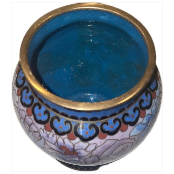 Vintage Cloisonné Trinket box & Ginger Jar Enameled brass, Handmade Chinese Art - Picture 7 of 10